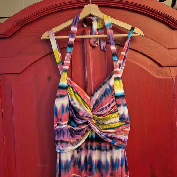 Maurice's Size 3 XL Plus Sun Dress Tie Dye Stripes Strappy Flattering Boho EUC - Picture 3 of 5